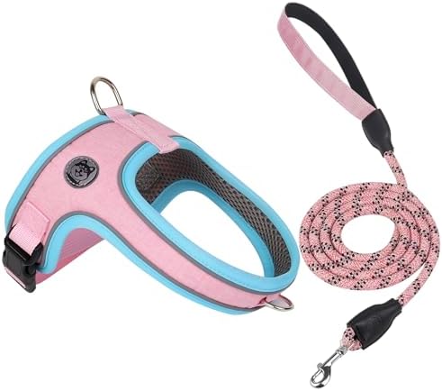 Dog Harness and Leash Set, No Pull Saddle Style Pet Harness, Breathable Mesh by Mengbeitribe