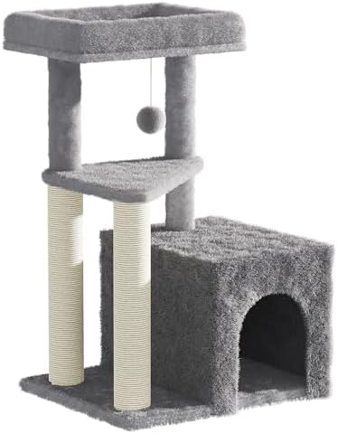 Cat Tree Tower for Indoor Cats, 33 Inches Multi-Level Cat Condo by MeowHomm