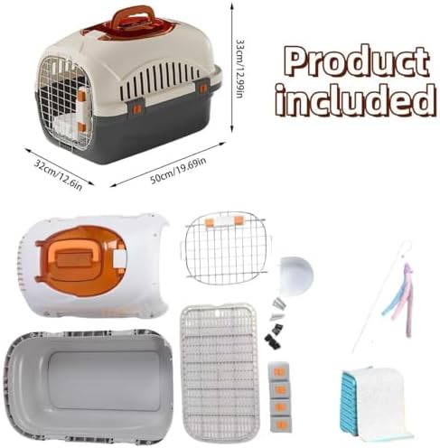 Hard Cat Carrier for Large Cats up to 20 lbs, Top Loading Plastic Pet Travel - Image 2