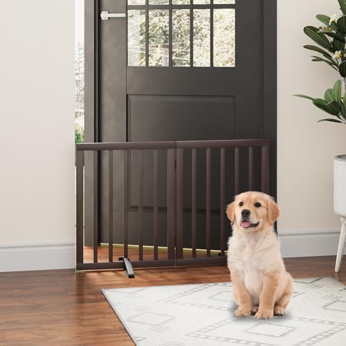 Dog Gates for Doorways, Freestanding Foldable Dog Gate Indoor, Pet Gates for - Image 3