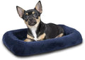 Patas Lague Small Dog Bed Bolster Pet Crate Mat 16''x12'' Navy Blue by PatasLague