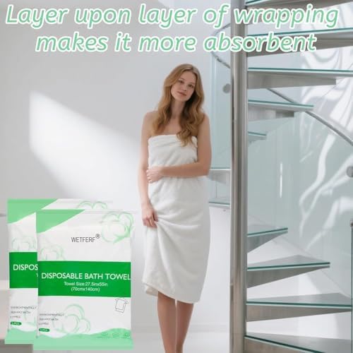 10 Pack Disposable Bath Towels Large 55"x27.5" Thick - Image 3
