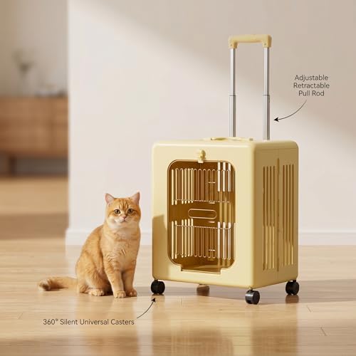 Collapsible Dog Travel Crate Rolling Cat Carrier, Large Cat Carrier - Image 2