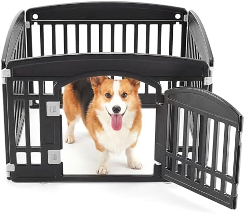 NEWBULIG 24 Inch 4 Panels Dog Playpen, Plastic Pet Play Pen Fence by NEWBULIG