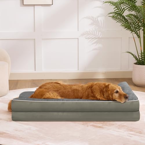 XL Orthopedic Dog Bed for Large Sized Dogs, Olive Green - Image 6
