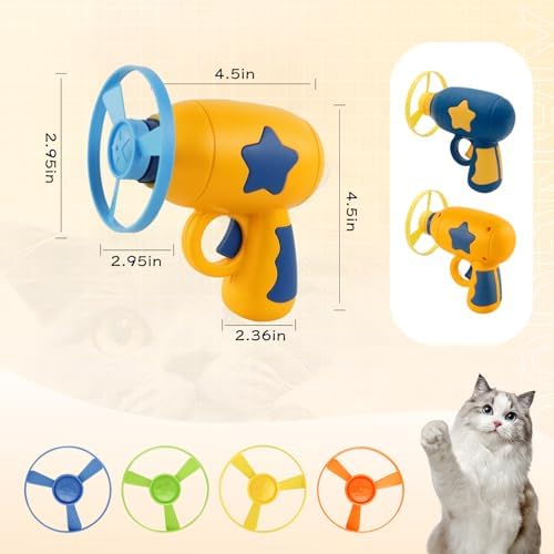 Andiker Cat Fetch Toy, Interactive Kitten Flying Disc Launcher Toy - Image 2