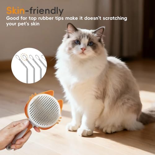 Cat Brush for Shedding, Self-Cleaning Cat Hair Brush - Image 3