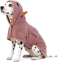 Dog Bathrobe, Fast Drying Coat, Super Absorbent Bath Towel Pink L by ADNIKIA