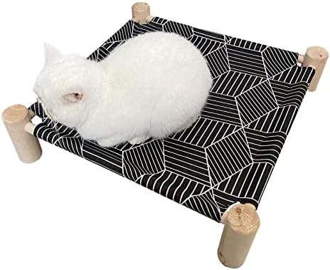 Pozico Cat/Dog Bed Hammock Cat Bed, Wooden Dog Elevated Indoor Outdoor Beds - Image 5