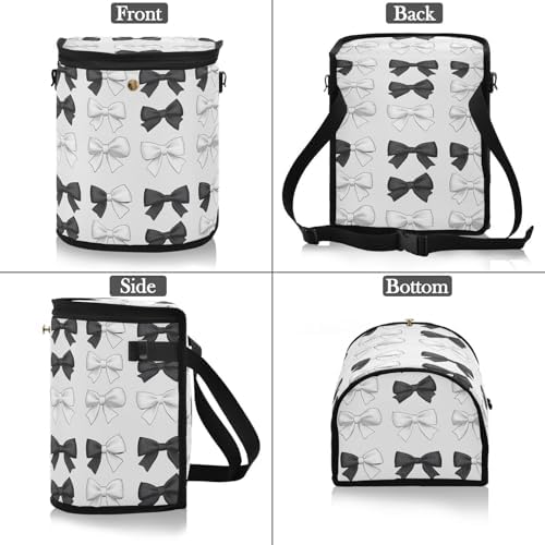 Car Trash Can Black White Bows Car Garbage Bag - Image 6