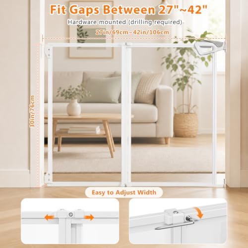 27"-42" Extra Wide Dog Gates for Doorways - Image 2