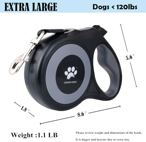 16 ft Retractable Dog Leash for Extra Large Dogs up to 130 lbs, Tangle-Free - Image 2