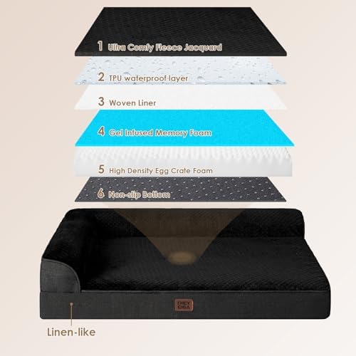 EHEYCIGA Memory Foam Dog Bed Large Size Dogs, Orthopedic Dog Bed Large - Image 5