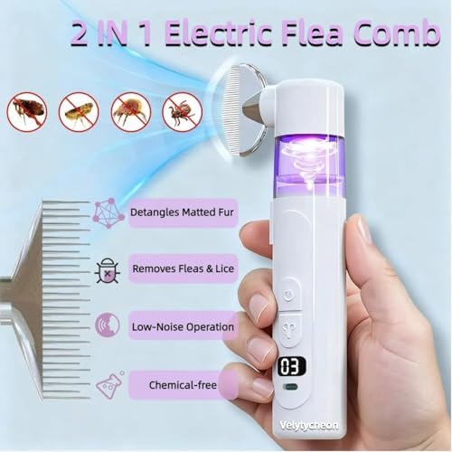 Electric Pet Flea Comb, 【2 in 1 Rechargeable】 Dog Flea Comb - Image 4