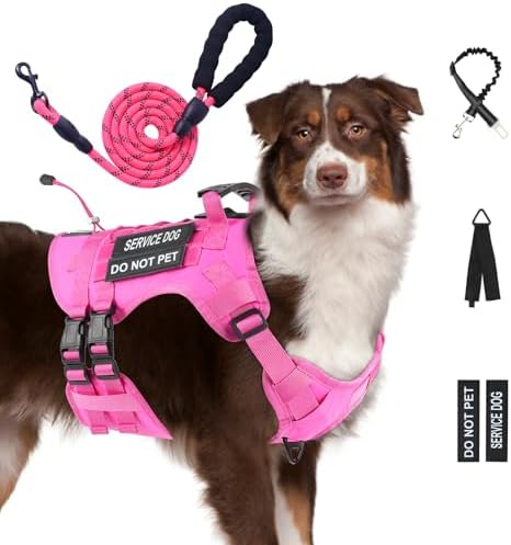 No Pull Tactical Dog Harness for Large Dogs, Service Dog Vest by Yungaspy