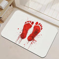 Red Footprints Bath Mat Non-Slip Bathroom Rugs, Rubber Backing Absorbent Quick by NSMNSM
