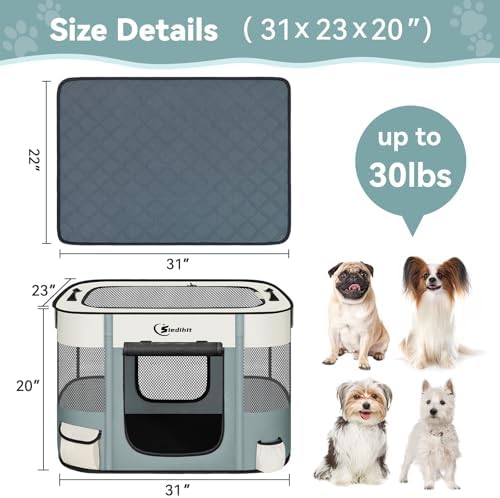 Siedihit 31" Dog Playpen, Cat Puppy Pen, Pet Portable Crate Indoor Outdoor - Image 7