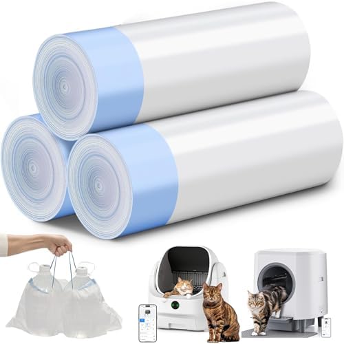 45 Packs Replaced Trash Bags-3 Rolls, Ellenpent Cat Litter Box Waste Bags by Ellenpent
