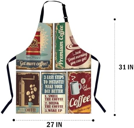 Vintage Coffee Apron Adjustable Neck Bib Apron - Image 2
