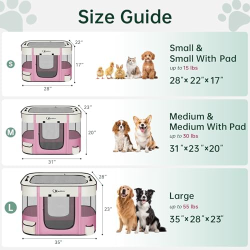 Siedihit 35" Dog Playpen, Cat Puppy Pen, Pet Portable Crate Indoor Outdoor - Image 2