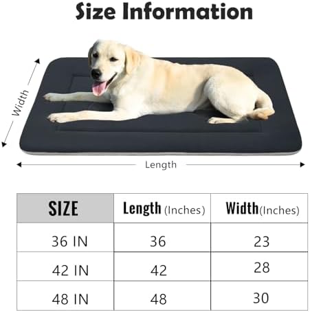 Dog Bed Soft Dog Crate Pad Mat for Medium/Large Dogs, 36 in Non-Slip Bottom - Image 6