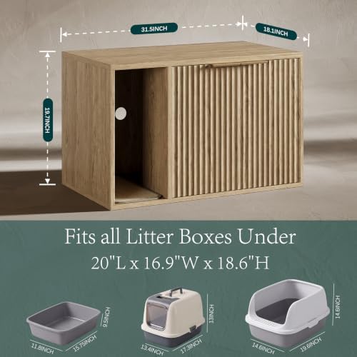 Evermagin 31.5" Cat Litter Box Enclosure Furniture - Image 2