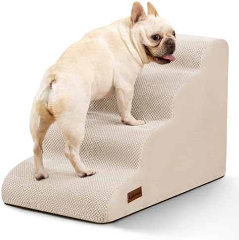 Aodisman Dog Steps for Bed or Couch, 4 Step Pet Stairs for Small Dogs & Cat by AODISMAN