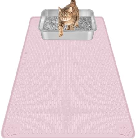 Silicone Cat Litter Mat for Litter Box 34”x22” Large Cat Mat by Bartuke