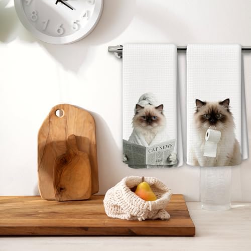 Cat Kitchen Towels Decor Set of 2 - Image 2