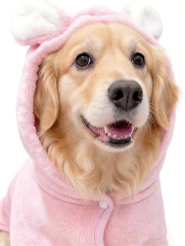 Pet Bathrobe for Dog Cat Absorbent Quick Drying Hooded Bath Towel - Image 3