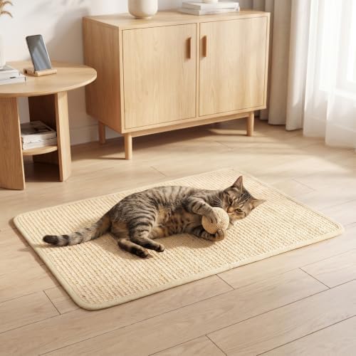 3 Pack Cat Scratcher Mat, Natural Sisal Jute Pad, Furniture Protector - Image 6