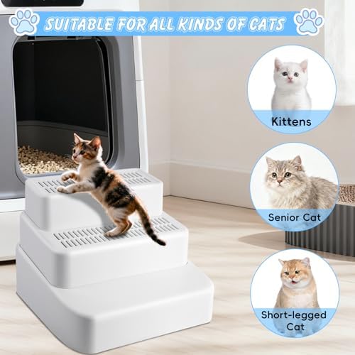 3 Step Litter Box Ramp Adjustable Detachable Litter Box Step - Image 4