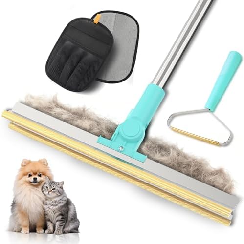 Carpet Rake for Pet Hair Removal, Upgraded 3 In 1 Reusable Dog Hair Carpet Rake by ddoutot