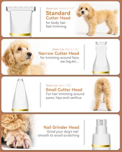 unibono Dog Grooming Kit with Paw Trimmer, All-in-One Low Noise Electric - Image 2