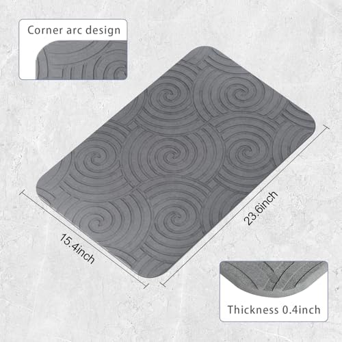 2 Pack Stone Bath Mat Diatomaceous Earth Shower Mat Non-Slip Super Absorbent - Image 2