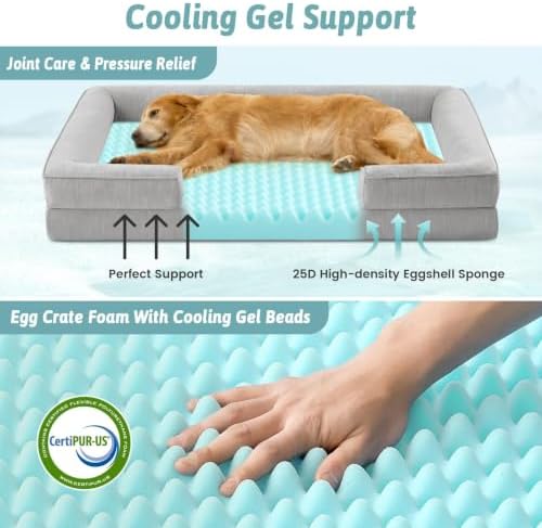 COZY KISS Cooling Orthopedic Extra Large Dog Bed, XL 44x32 inch - Image 3