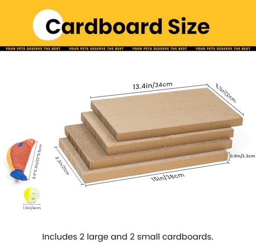 Conlun Cat Scratcher Box with 4 Pads & 2Cardboard Boxes - Image 4