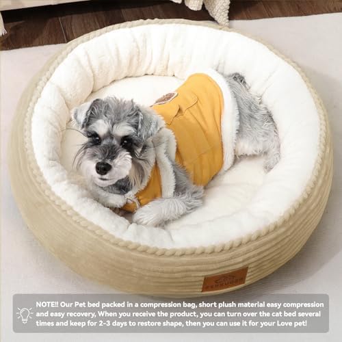 Zerbuger 23in Camel Round Dog Bed Sofa - Image 3