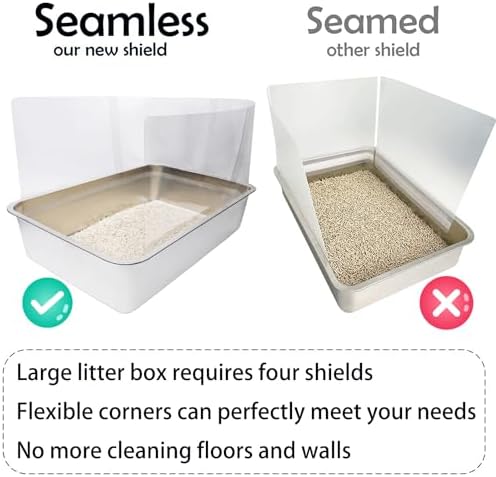 YOILES 9PCS Cat Litter Box Pee Shields, Transparent Easy Clean Splash Guard - Image 5