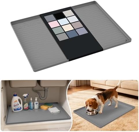 URMONA Waterproof Silicone Under Sink Mat 25'' x 19'' Shelf Liner by URMONA