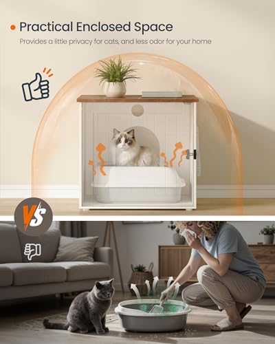 SONGMICS Home Toolless Assembly Litter Box Enclosure, Cat House - Image 5