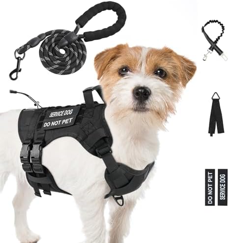 No Pull Tactical Dog Harness Small Sized Dog, Service Dog Vest by Yungaspy