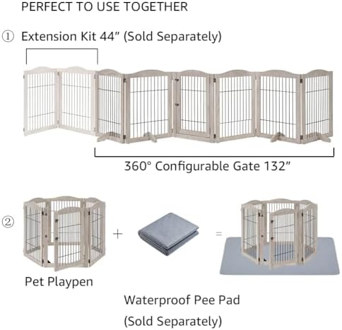 unipaws 132" Extra Wide Dog Gate and Pet Playpen - Image 7