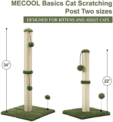 MECOOL 34“ Tall Cat Scratching Post Premium Basics Kitten Scratcher Sisal - Image 6