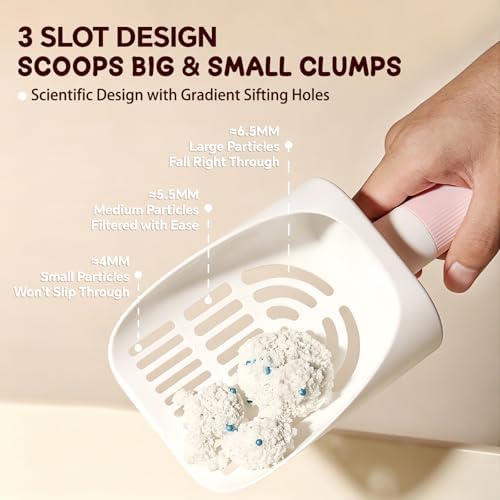 Cat Litter Scooper with Holder, Quick-Sifting Cat Litter Sieve – Easily Removes - Image 3