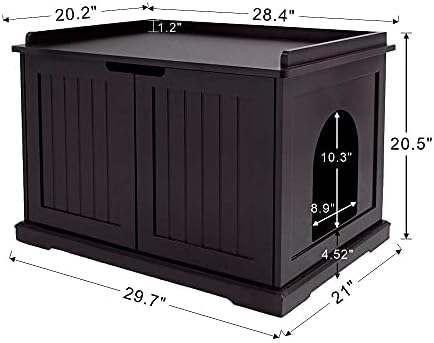 unipaws Cat Litter Box Enclosure Furniture, Hidden Litter Box Cover - Image 5