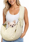 Quilted Small Dog Carrier Bag Floral Dog Sling Carrier by YFGBCX
