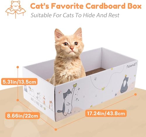 PatiencET Cat Scratch Pad with Box, 4 Pack Cardboard Scratcher Lounge Bed - Image 3