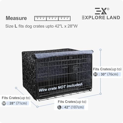 Explore Land Pattern Dog Crate Cover, 42 Inches - Image 2