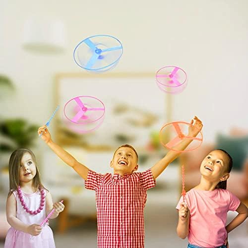 Flying Helicopter Toy, 20 Sets Hand the Rotating Circle Helicopter, Bamboo - Image 5